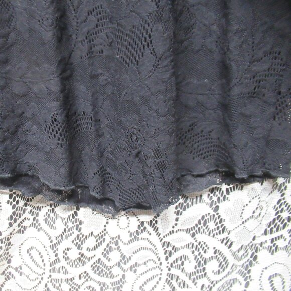 Goth Black Stretchy Lace Bell Sleeve Shirt - Picture 3 of 8